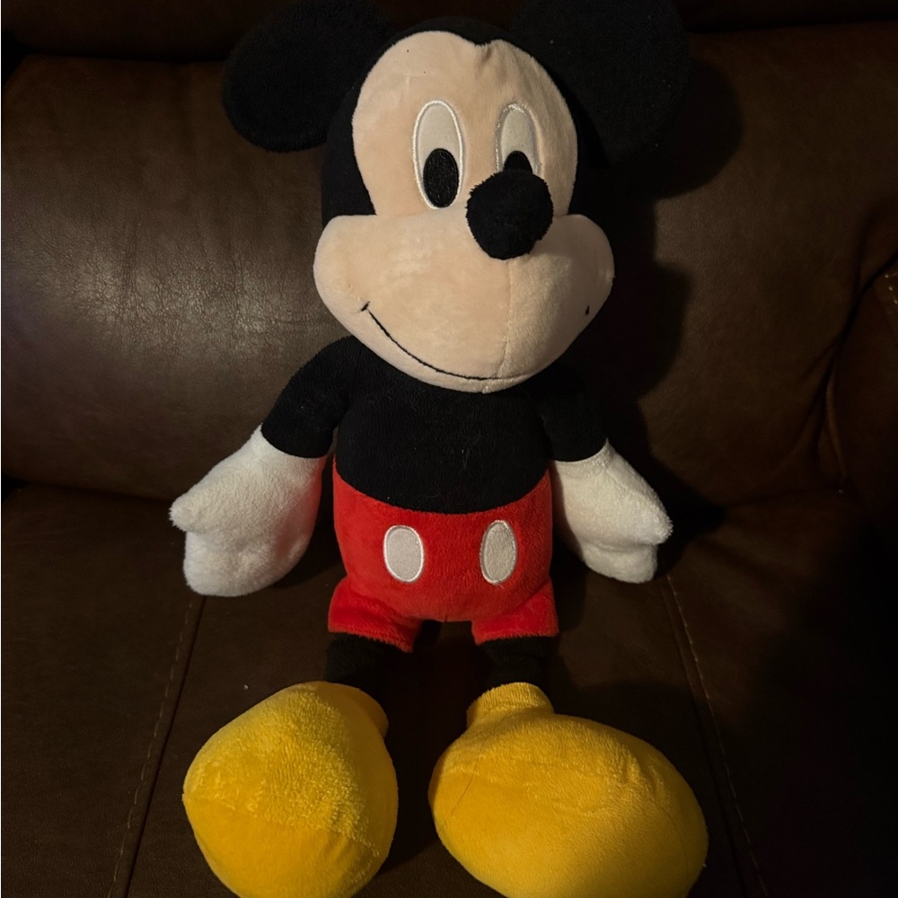 Mickey Mouse Plush Toy - Black, Red, Yellow